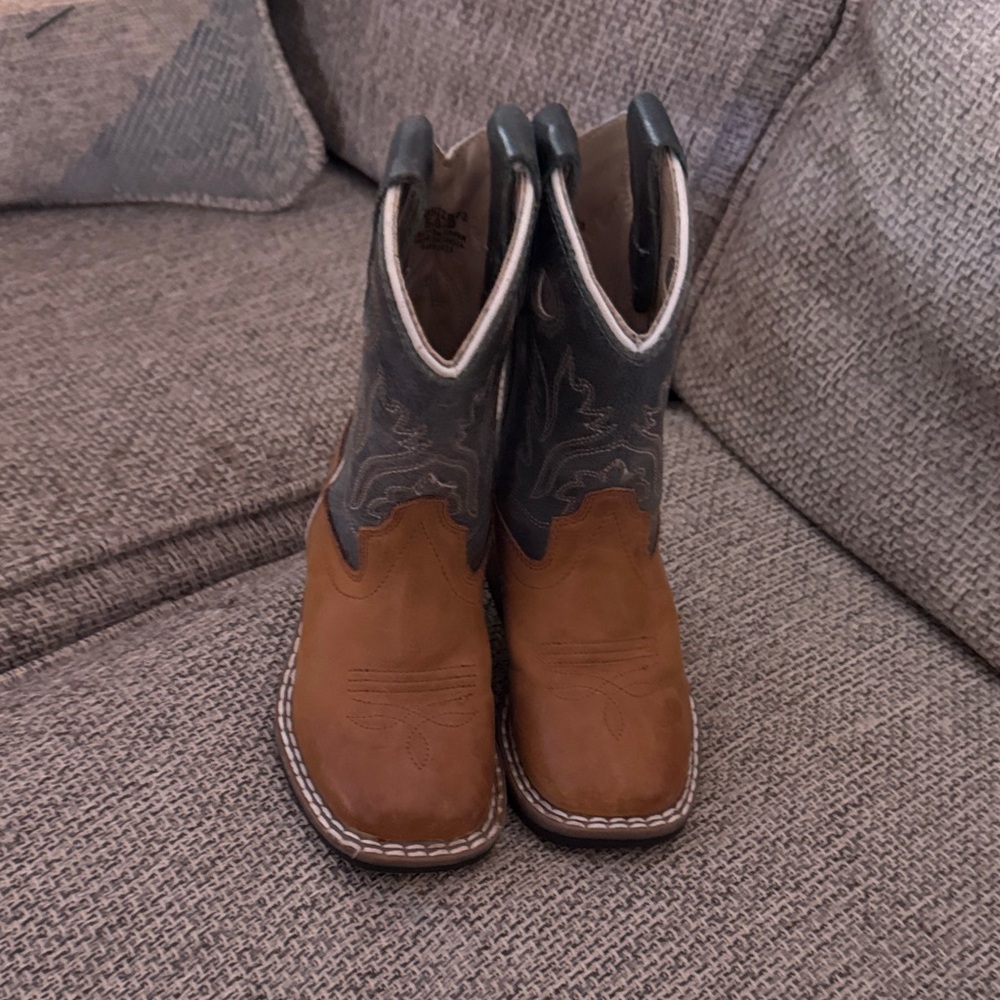 Kids Brown and Black Cowboy Boots